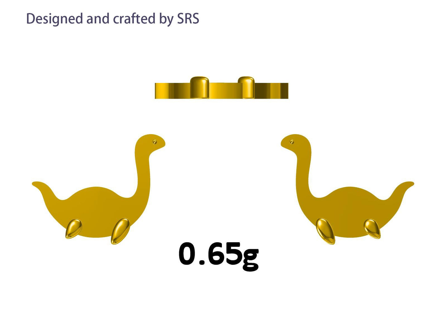 Sterling Silver Plesiosaurus Dinosaur Plesiosaur Stud Earrings, Silver or gold or Rose Gold, Loch Ness Monster Earrings, Nessie Earrings