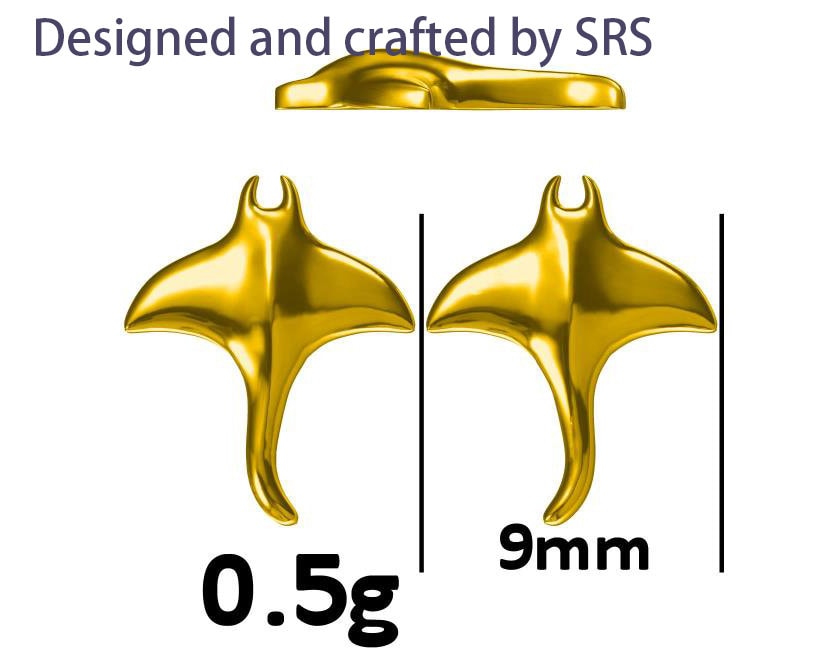 Piercing Free Manta Ray Ear Cuff in Sterling Silver, Silver Gold or Rose Gold, Sold as a pair, No Piercing Ear Cuffs