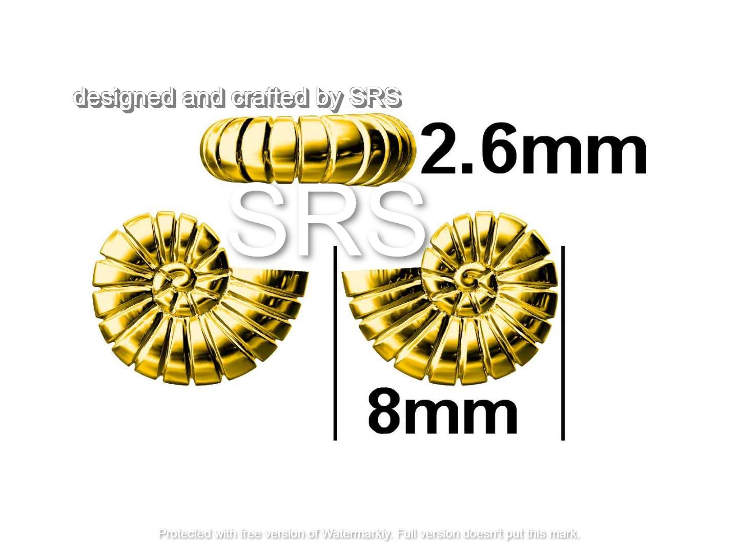 Sterling Silver Ammonite Shell Stud Earrings - Cute Fun, Whimsical - Sea Ocean Theme - Nature Inspired