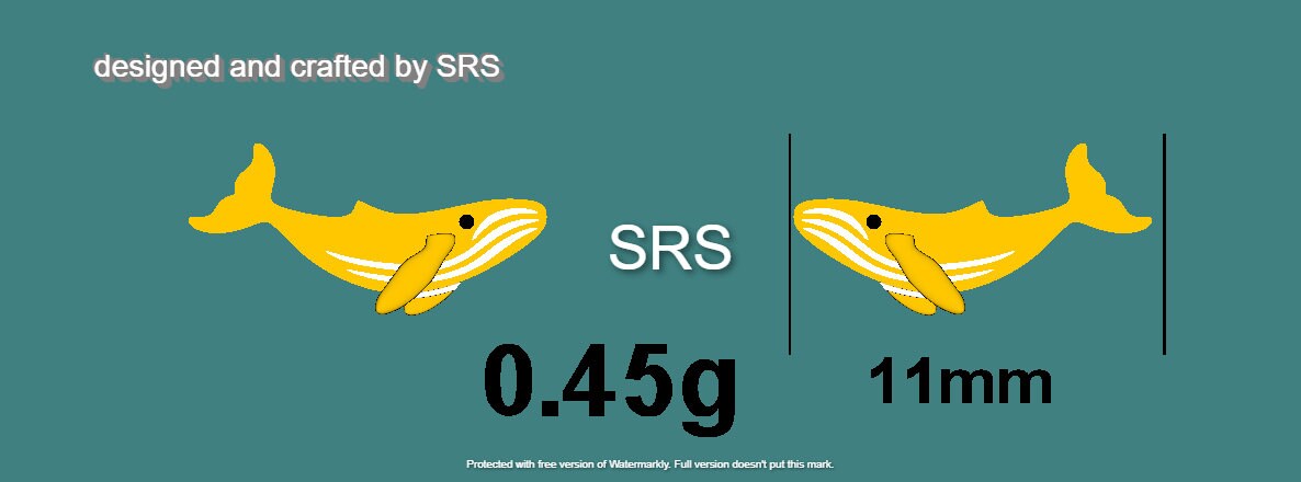 Humpback Whale Stud Earrings in Sterling Silver - Petite Fish Stud - Sea, Ocean, Cute, Fun, Whimsical