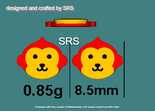 Monkey Head Stud Earrings in Sterling Silver - Animal Stud Earrings - Cute, Fun, Whimsical