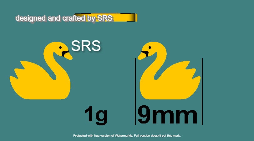 Black Swan Stud Earrings in Sterling Silver - Black Rhodium Coated Sterling Silver, Animal Stud Earrings - Bird Earrings