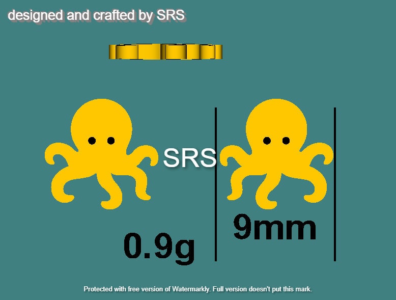 Tiny Octopus Stud Earrings/Flat Back Earrings in Sterling Silver, Silver, Gold or Rose Gold, Animal Earrings - Ocean Fish Earrings