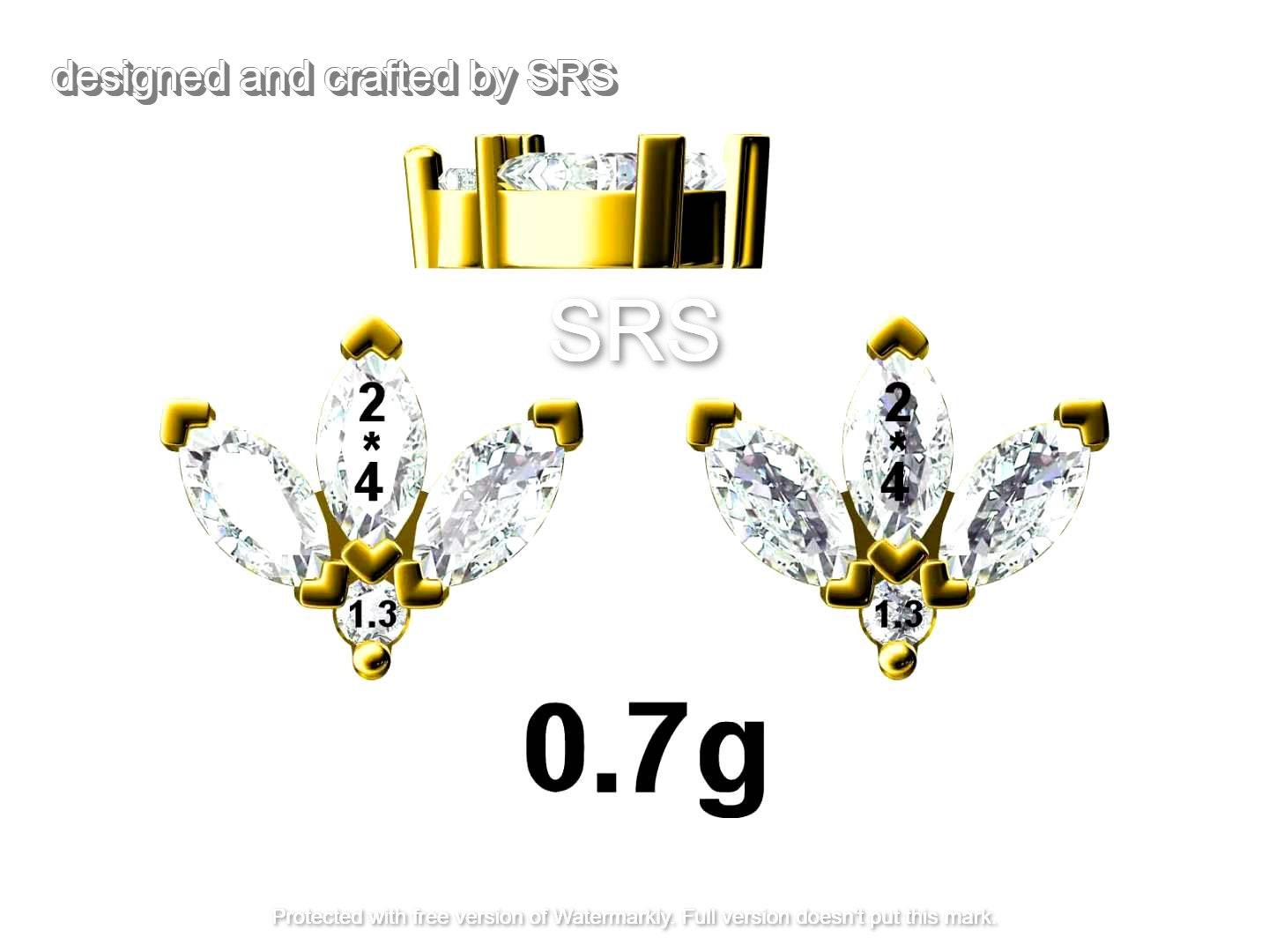 Sterling Silver Emerald Green CZ Marquise Cluster Stud Earrings, Gold or Silver, Marquise Fan Stud, CZ Crown Stud, Three Marquise Stud