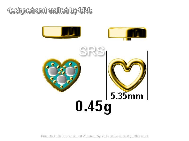 Extra Tiny Opal Heart and Open Heart Mismatched Stud Earrings in Sterling Silver - Gold, Rose Gold and Silver Petite Stud Earrings