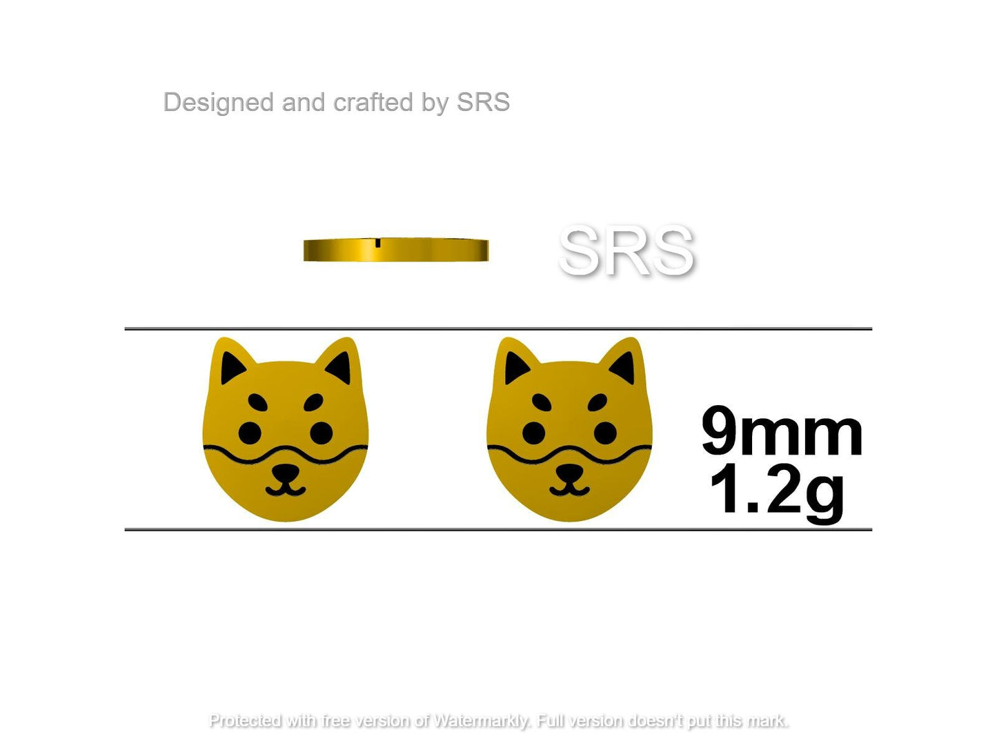 Japanese Shiba Inu Dog Stud Earrings in Sterling Silver - Dog Lover Earrings - Cute Animal Earrings - Cute, Fun, Whimsical