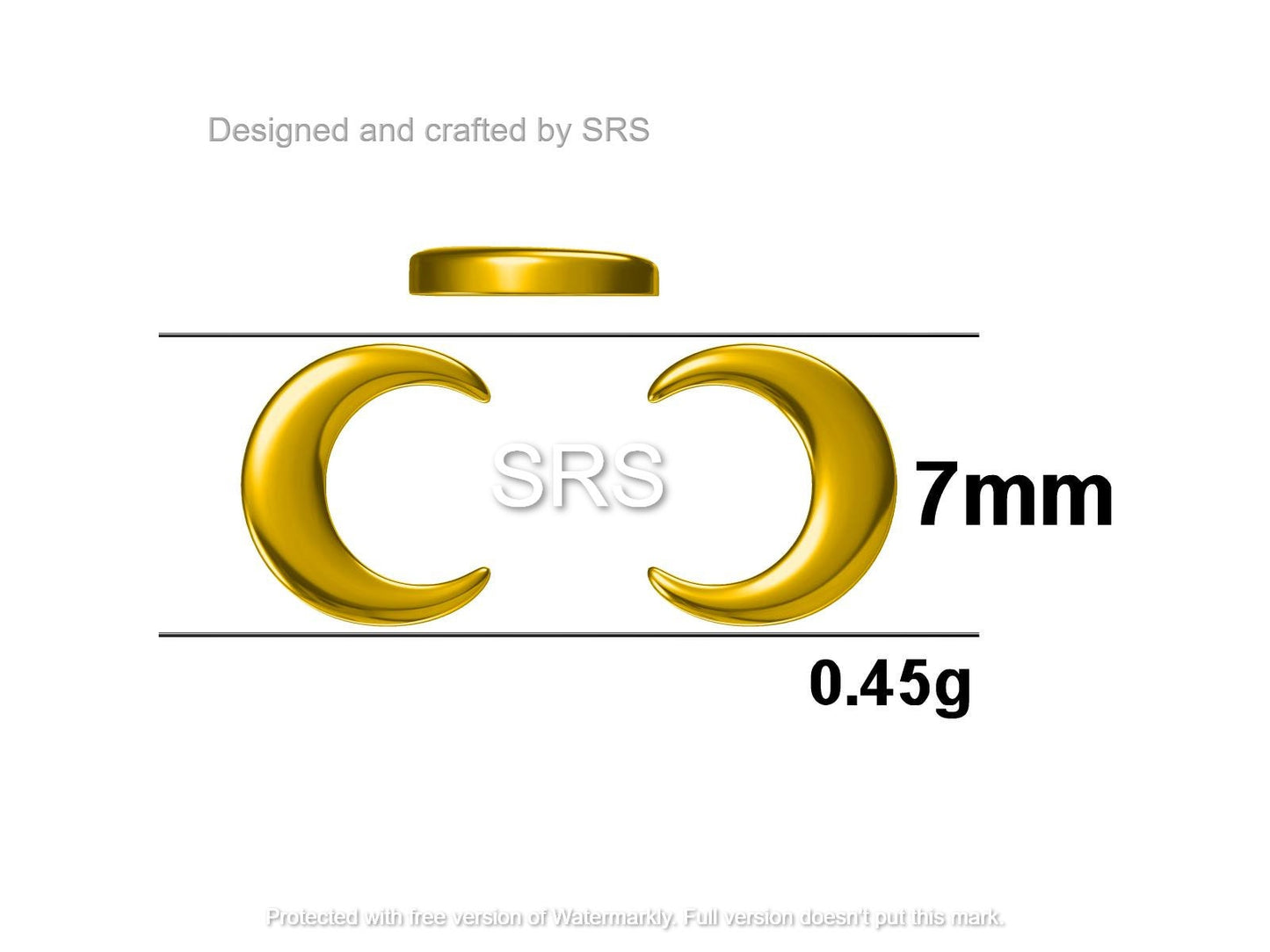 Crescent Moon Stud Earrings in Sterling Silver - Gold or Silver - New Moon Earrings - Petite Stud Earrings