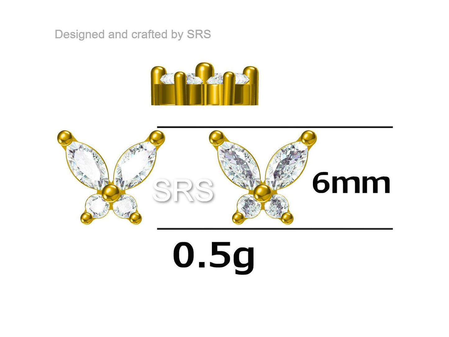 Sterling Silver Opal Blue CZ Butterfly Stud Earrings, Gold or Silver or Rose Gold, Marquise CZ Earrings, Butterfly Earrings