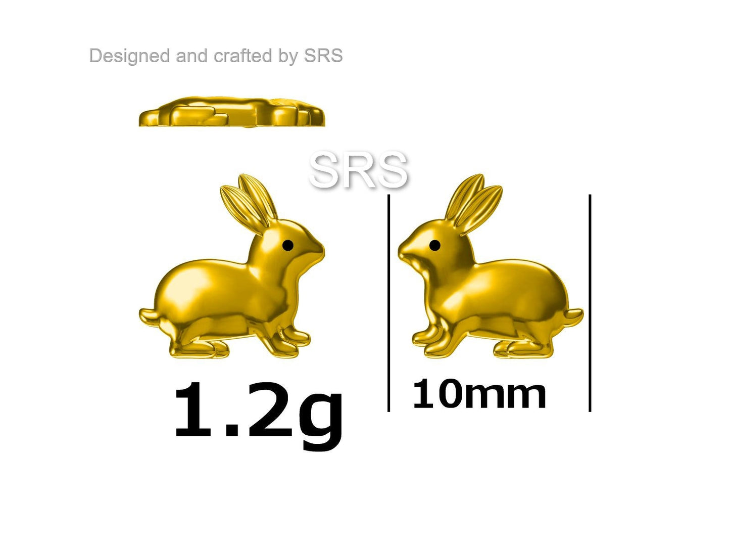 Sterling Silver Rabbit Earrings in Sterling Silver, Bunny Rabbit Stud Earrings, Hare Earrings, Animal Earrings