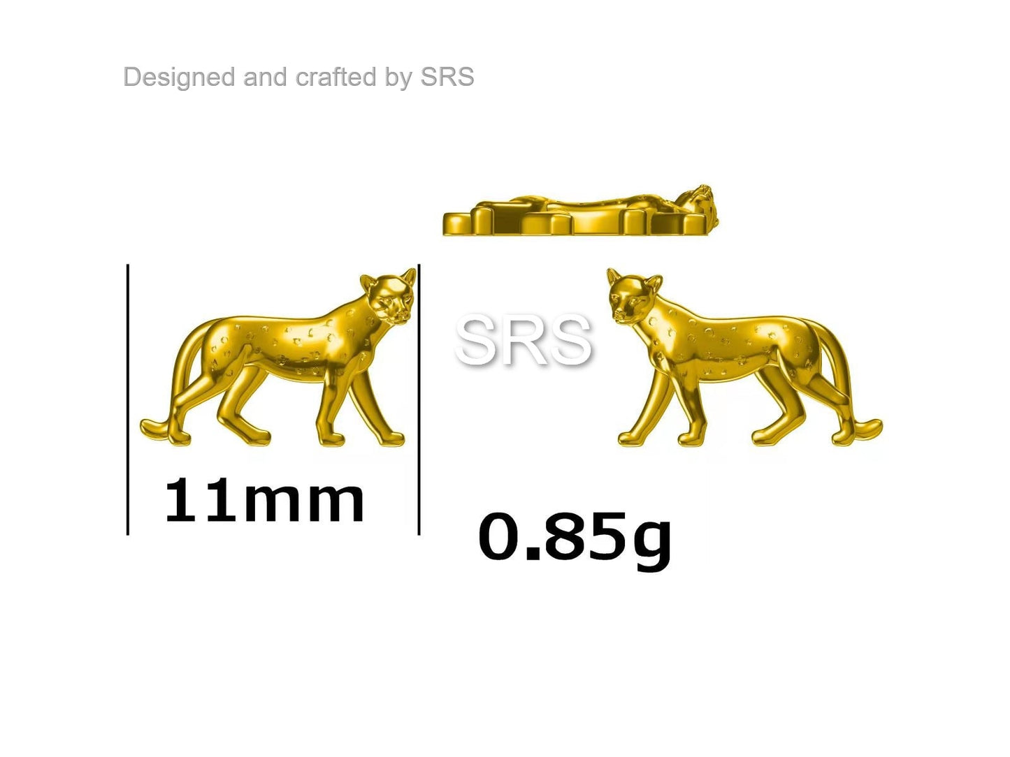 Tiny Leopard Stud Earrings in Sterling Silver, Silver or Gold, Jaguar Stacking Earrings, Nature Inspired Animal Earrings