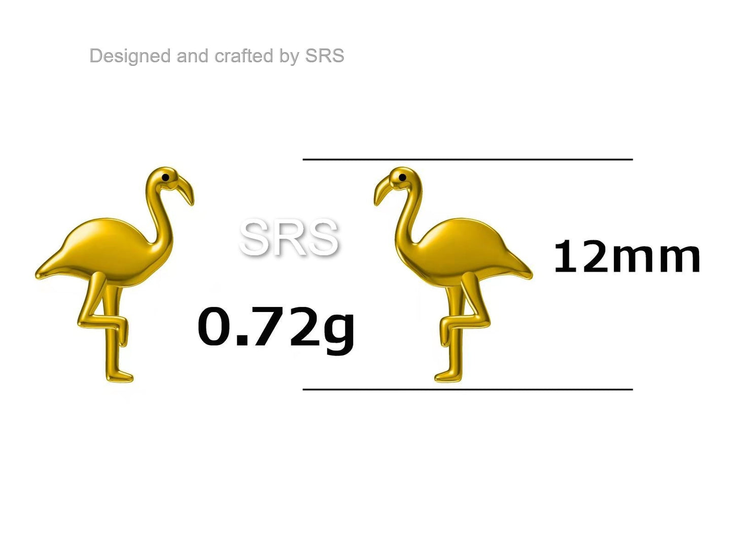 Flamingo Stud Earrings in Sterling Silver, Silver or Rose Gold, Flamingo Bird Earrings, Nature Inspired Animal Earrings