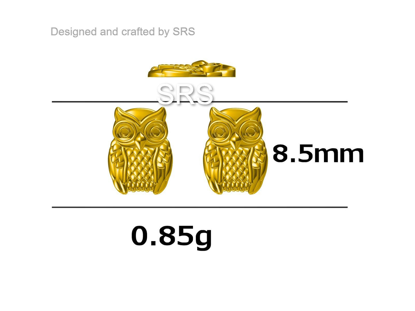 Owl Stud Earrings in Sterling Silver, Oxidised Silver Finish, Silver Animal Earrings, Nature Inspired Jewellery