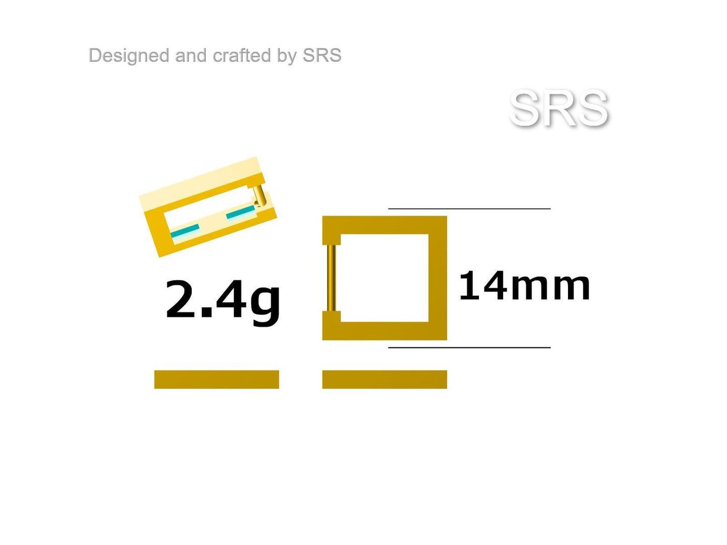 Square Hoop Earrings in Sterling Silver, Silver or Gold, Skinny Geometric Hoop Earrings, 12mm Minimalist Hoops