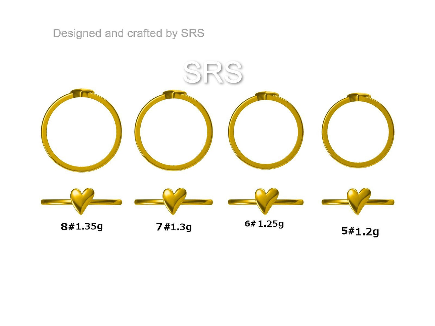 Heart Ring in Sterling Silver, Silver and Gold Two Tone Ring, Heart of Gold, Gold Heart Ring, Size US 5 - 8