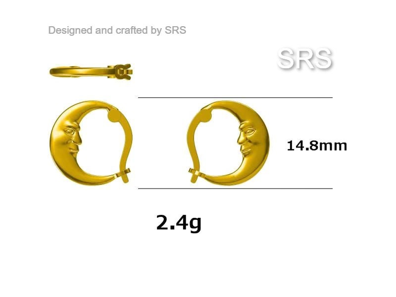 Crescent Moon Huggie Hoop in Sterling Silver, Silver or Gold, Moon Hoop Earrings, Celestial Jewellery