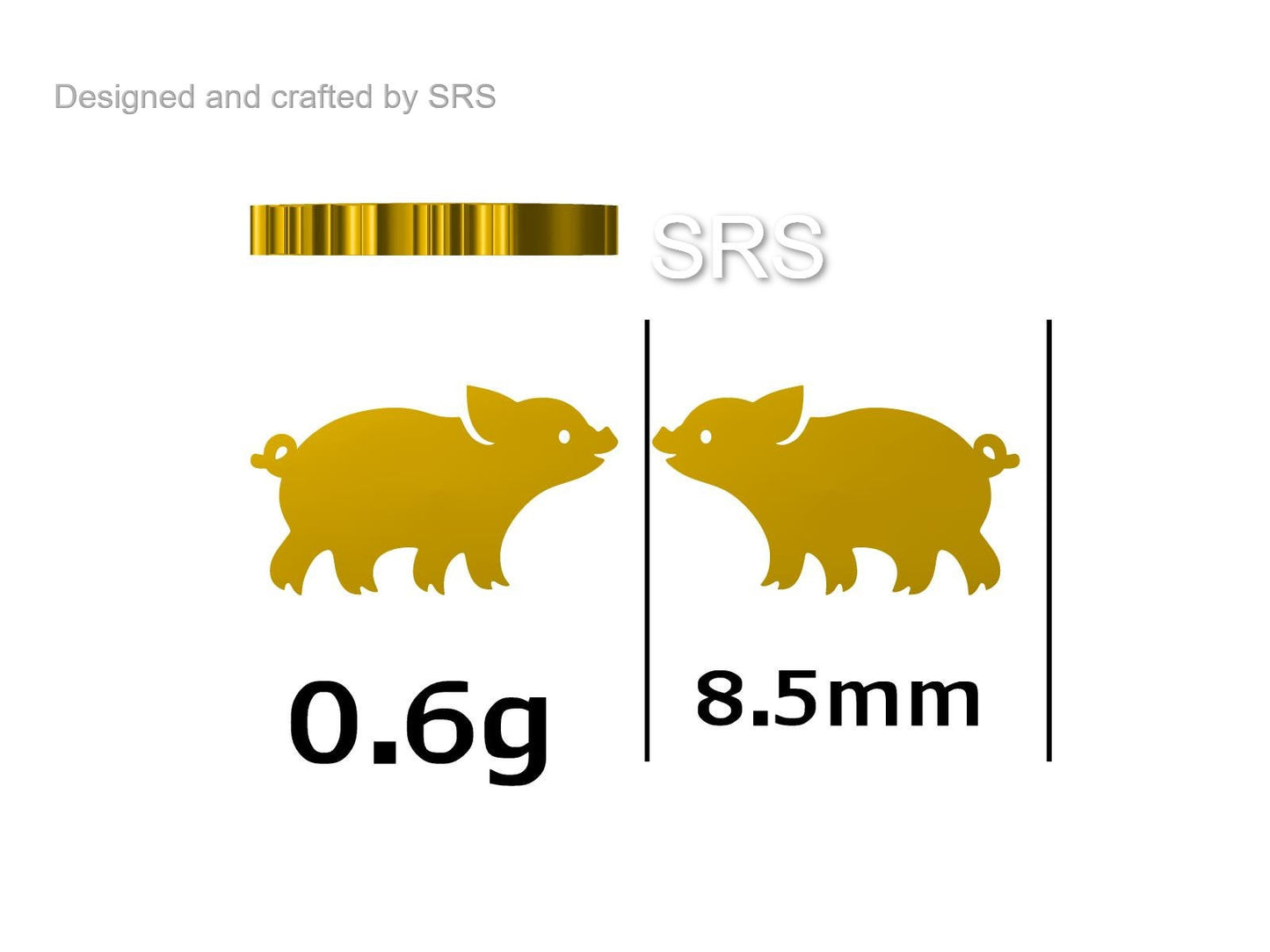 Baby Pig Stud Earrings in Sterling Silver, Piglet Earrings, Silver or Gold, Farm Animal Earrings, Nature Inspired