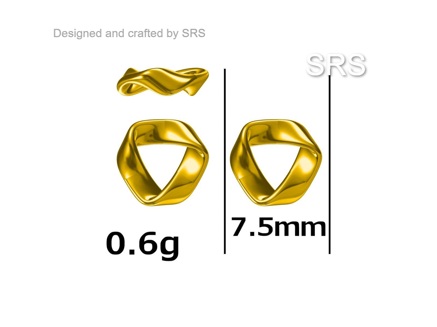 Tiny Mobius Strip Stud Earrings in Sterling Silver, Silver or Gold, Geometric Minimalist Design, Mobius Circle Stud, Tiny Stud