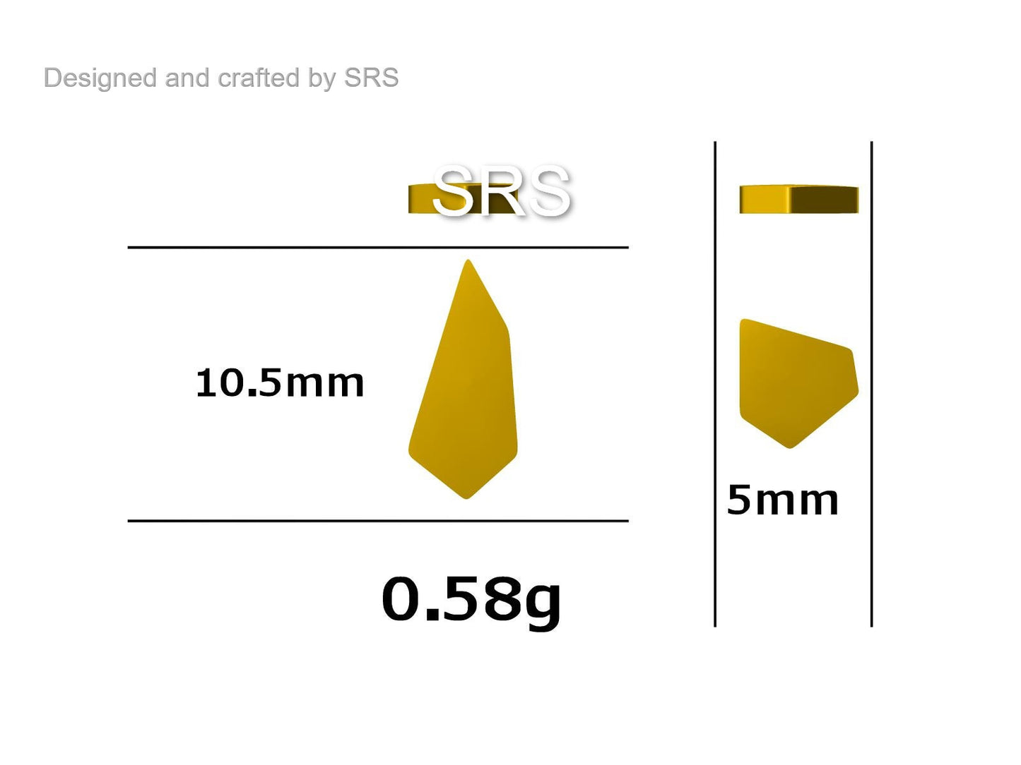 Asymmetric Polygon Stud Earrings in Sterling Silver, Silver or Gold, Mismatched Geometric Minimalist Design