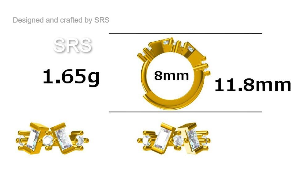 Amethyst Purple Baguette CZ Cluster Huggie Hoop in Sterling Silver, Silver or Gold, Geometric Hoop Earrings, Irregular Shaped