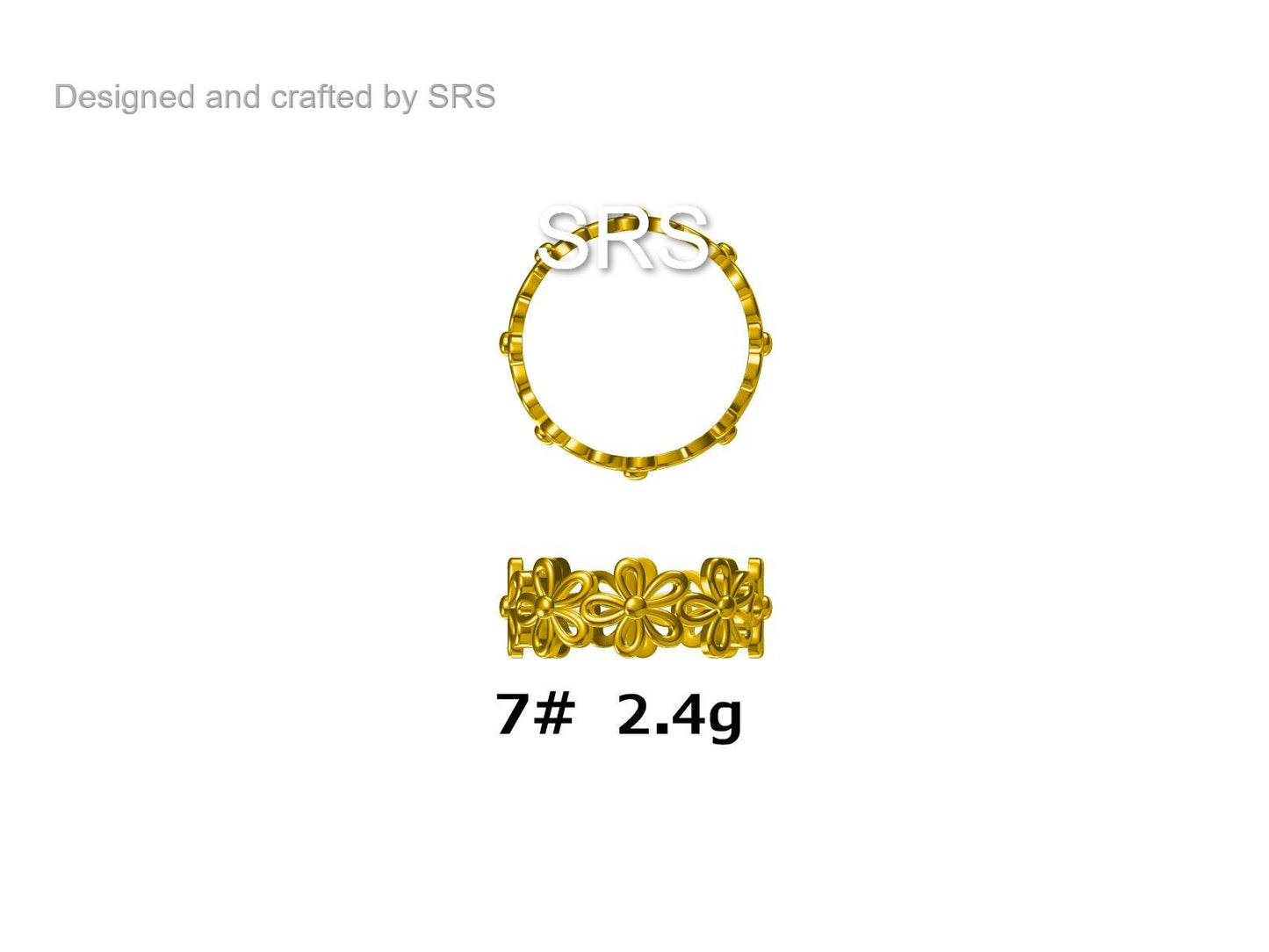 Forget-me-not Flower Infinity Ring in Sterling Silver, Flower Ring, Floral Ring, US 5-8