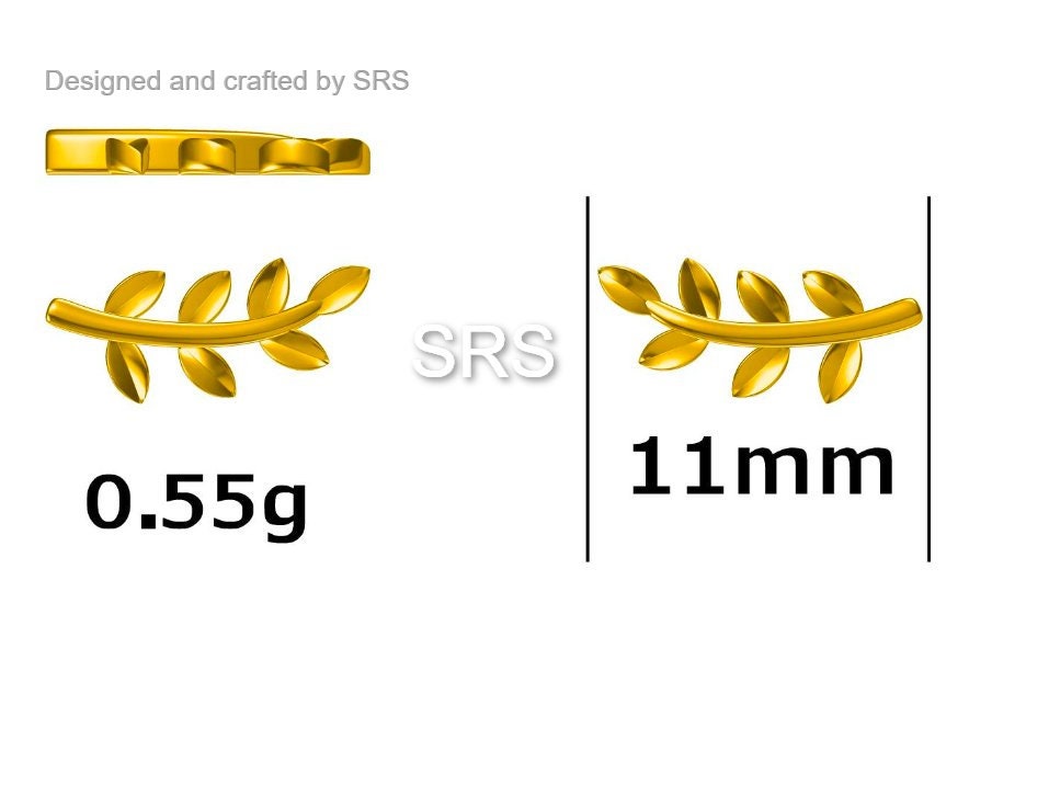 Tiny Leaf Stud Earrings in Sterling Silver - Tree Branch Stud Earrings - Olive Branch - Cute, Fun, Whimsical, Botanical Earrings