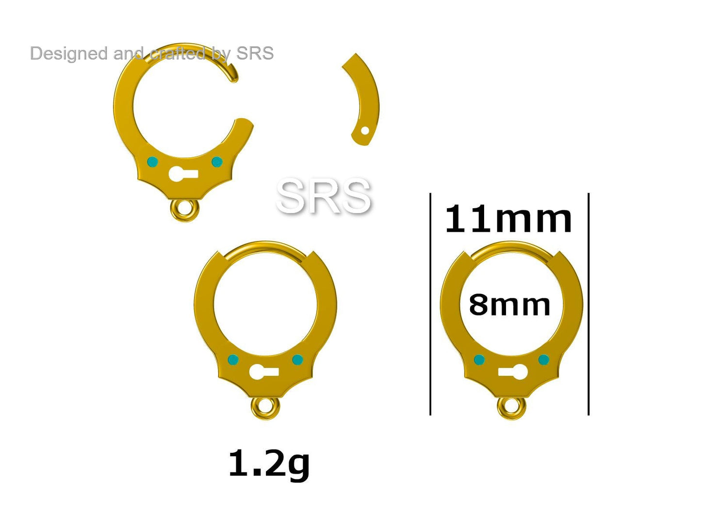 Handcuff Hoop Earrings with a Linking Chain, Silver or Gold, Chained Hoop Earrings, Linked Hoops, Linked Hoops, Double Piercing Earrings