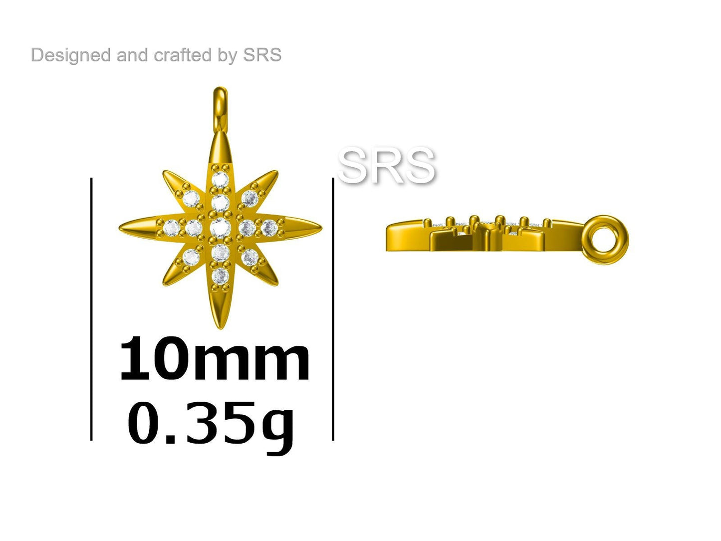 Tiny Starburst Pendant Necklace in Sterling Silver, Silver or Gold, CZ North Star Necklace, Celestial Jewellery