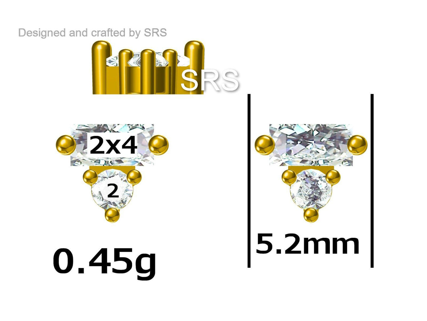 Lilac Purple Baguette and Round CZ Stud Earrings in Sterling Silver, Silver or Gold, Geometric CZ Cluster Earrings, Stacking Earrings