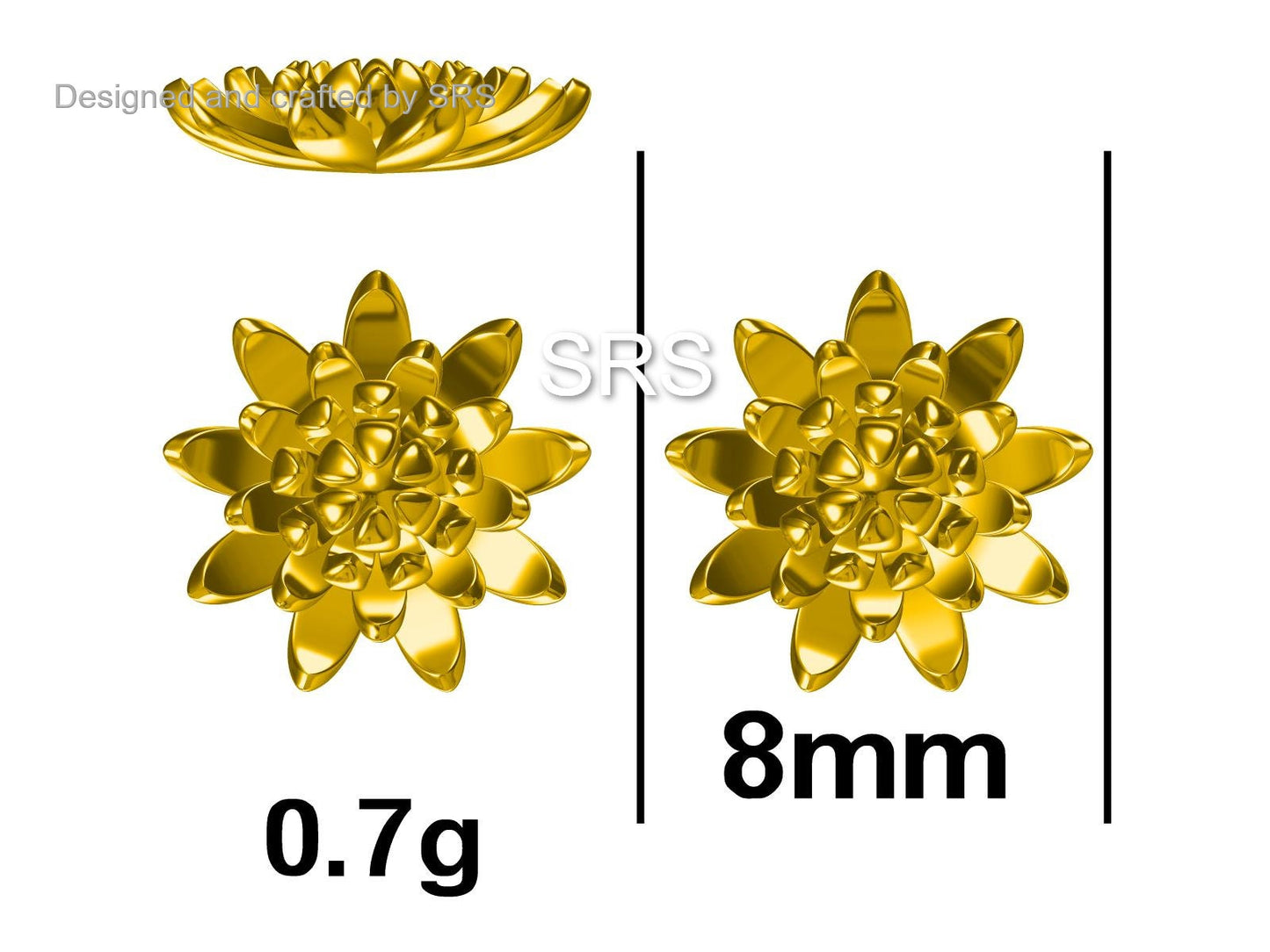 Chrysanthemum Flower Stud Earrings in Sterling Silver, Silver or Gold, Nature Inspired Flower Earrings, November Birth Flower, Botanical