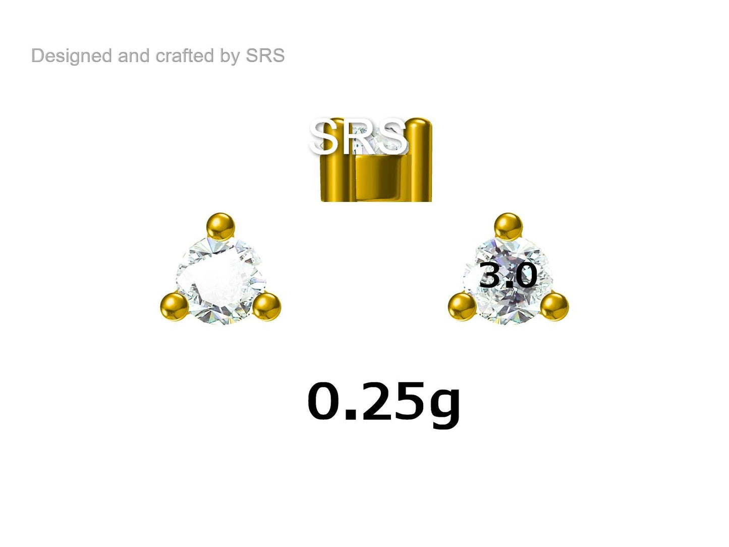 Sterling Silver Sapphire Blue Stud Earrings, 3mm September Birthstone CZ Earrings, Three Prong, Silver, Gold or Rose Gold, Stacking Earring