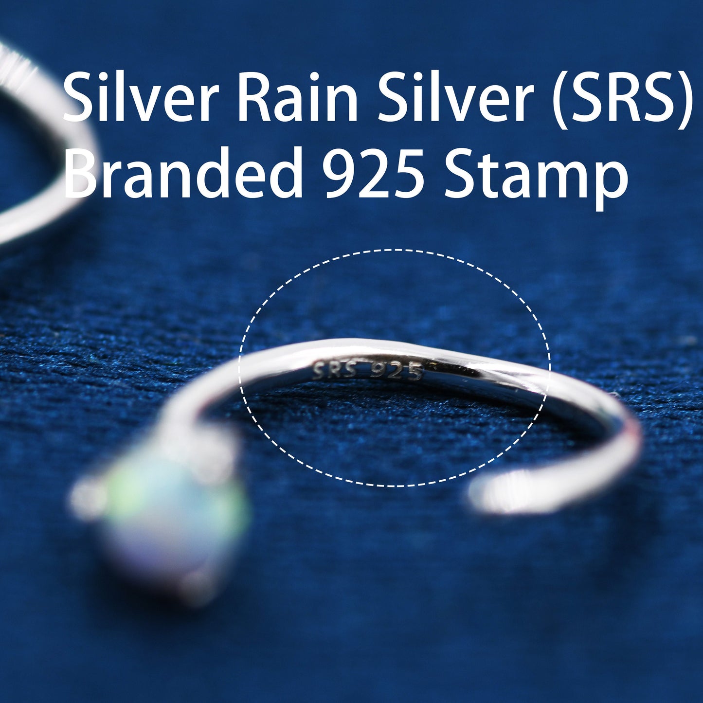 Minimalist Opal Huggie Hoop Threader Earrings in Sterling Silver, 3mm Three Prong, Gold or Silver, Pull Through Open Hoops, Fire Opal