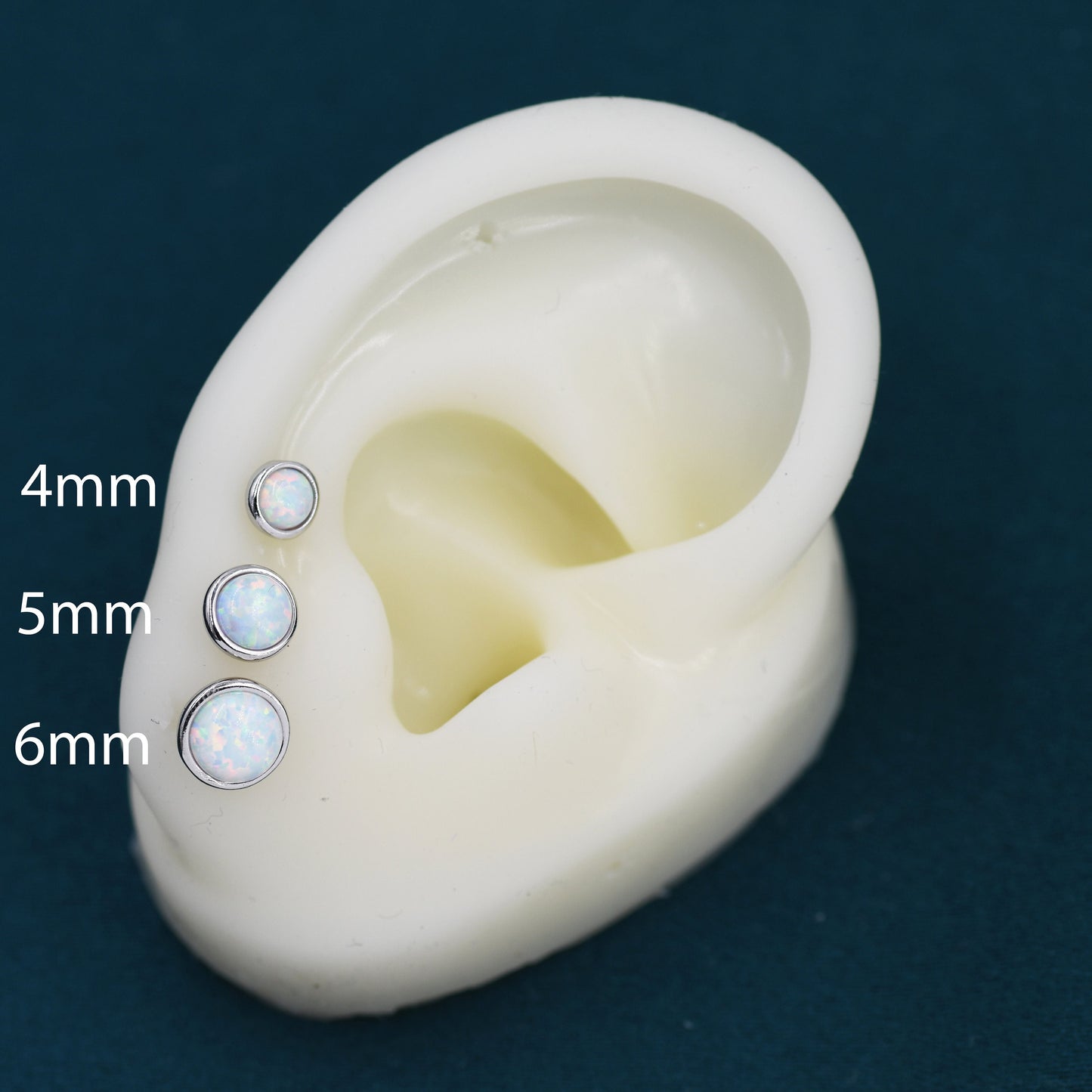 Sterling Silver White Opal Stone Crystal Stud Earrings. Gold Vermeil, Round Minimalist Dot Geometric Design. bridesmaid jewellery.