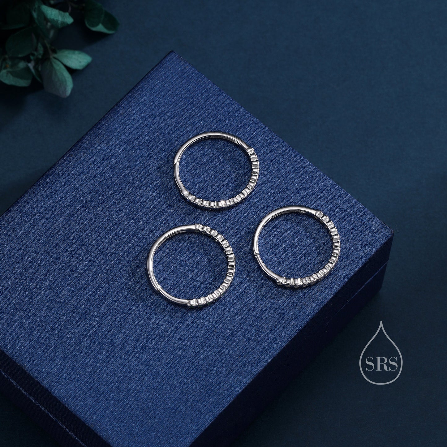 Sterling Silver Sapphire Blue Delicate CZ Bezel Ring, CZ Half Eternity Ring, Half Infinity Ring, Adjustable Sized Ring, Stacking Rings,