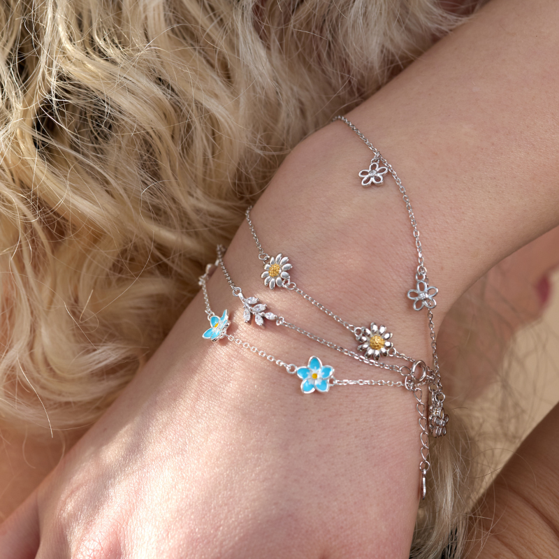 solid sterling silver bracelet, constellation bracelet, starburst bracelet