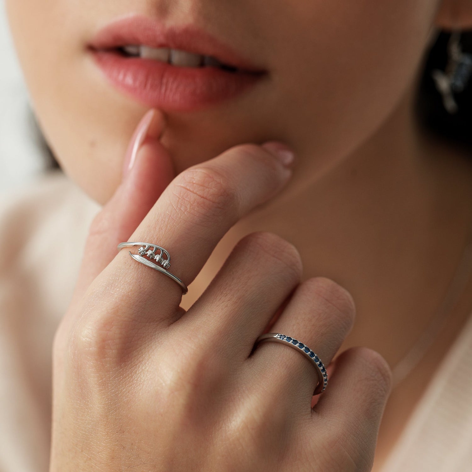 Sterling Silver Lily of the Valley Ring, Extra Delicate Lily of the Valley Ring, Adjustable Size,  Nature Inspired Botanical Jewellery