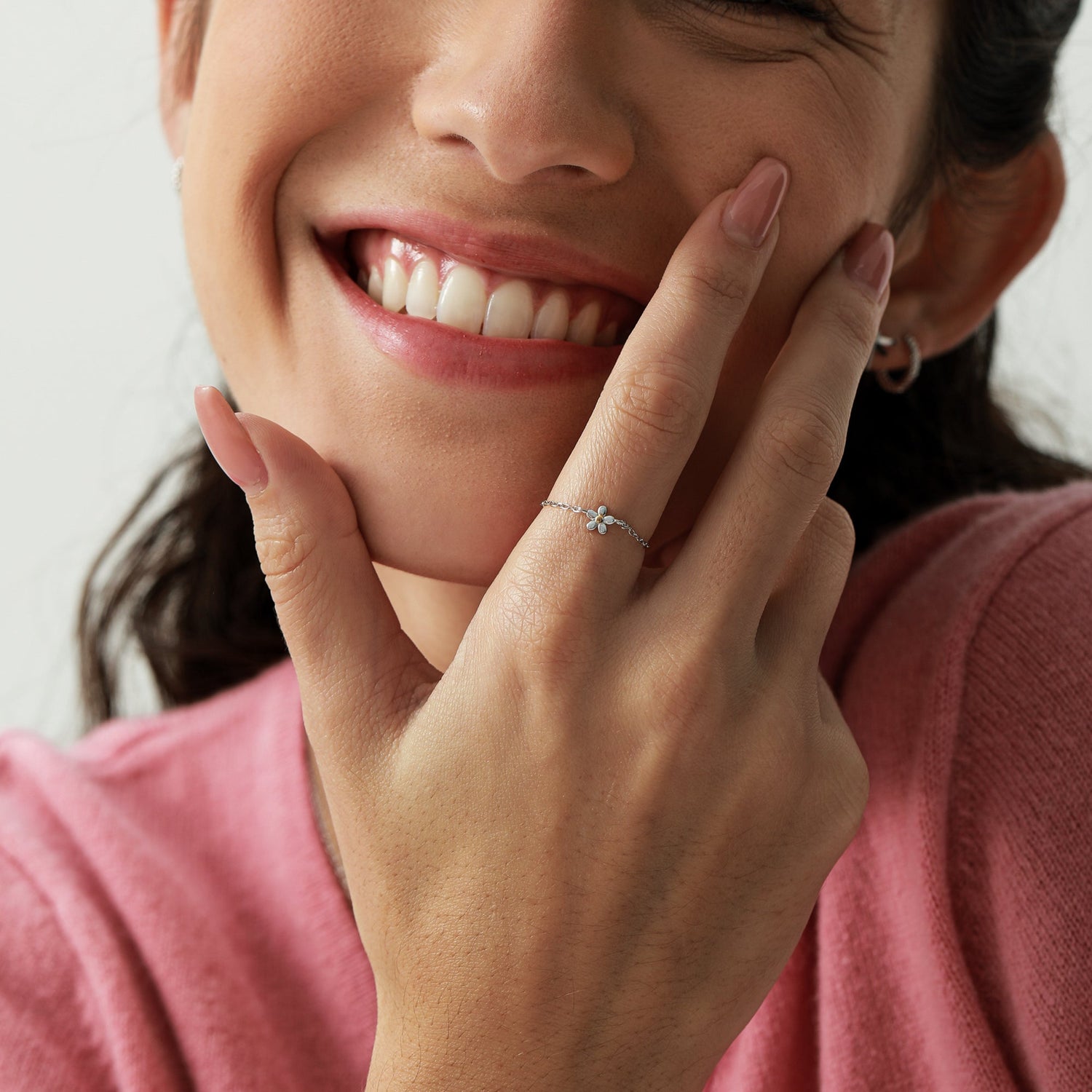 Forget-Me-Not Flower Soft Chain Ring