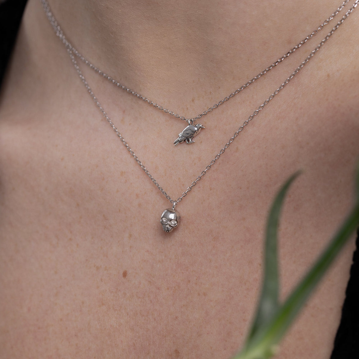 Tiny Skull Pendant Necklace