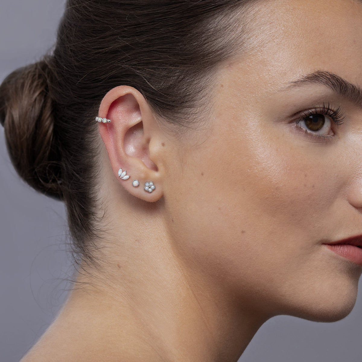 3mm Blue or White Opal Stud Earrings