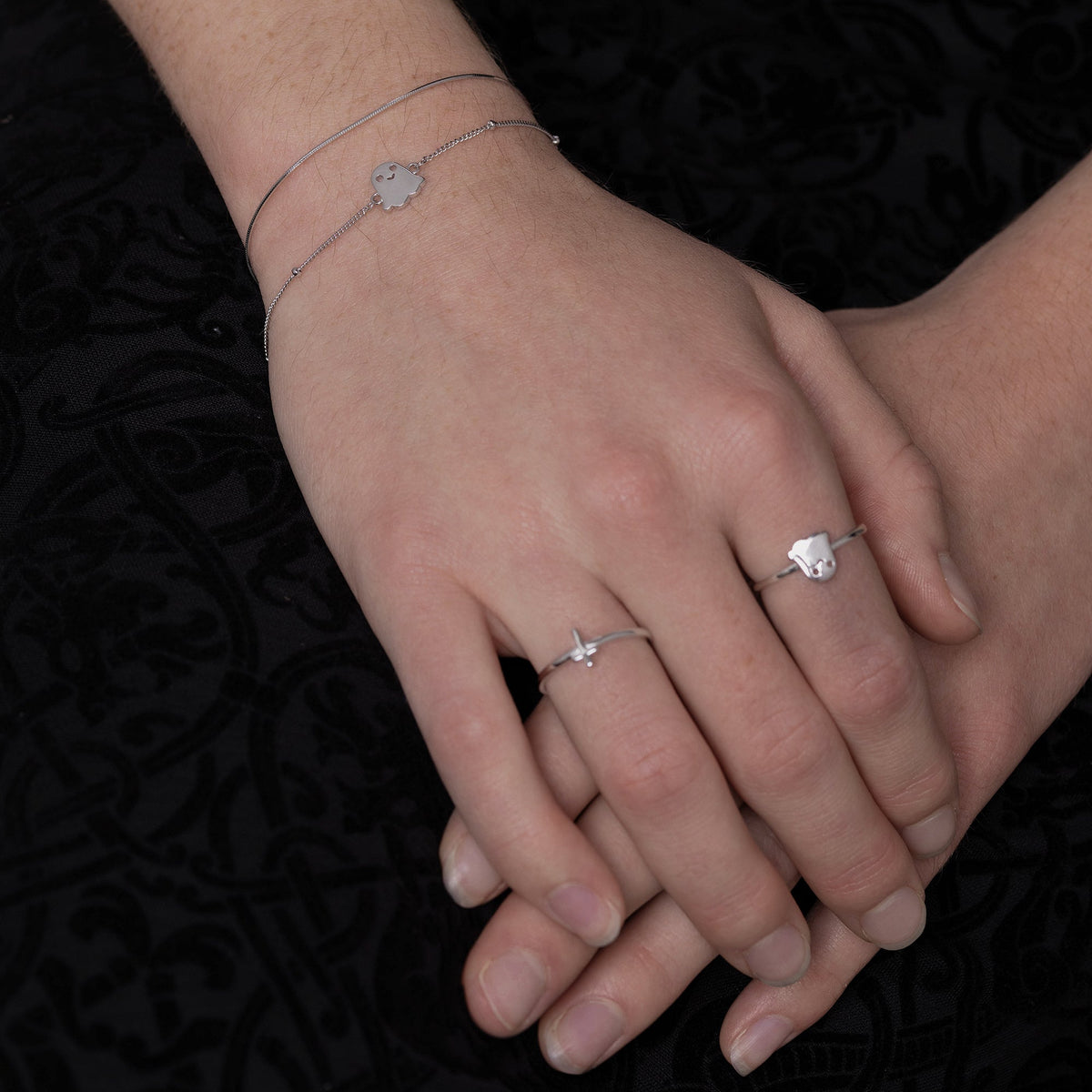 Cute Little Ghost Motif Ring
