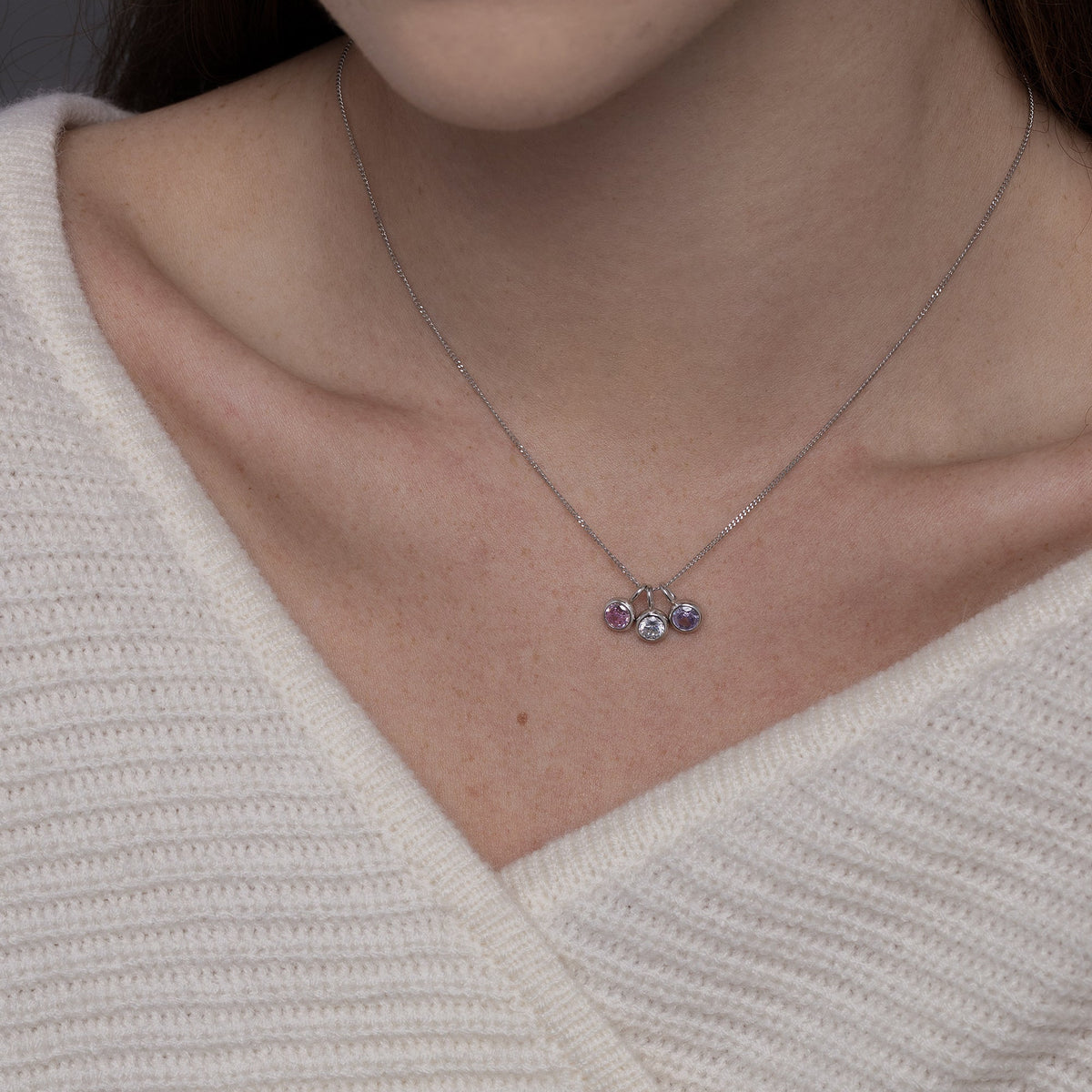 Clear CZ Bubble Pendant Necklace