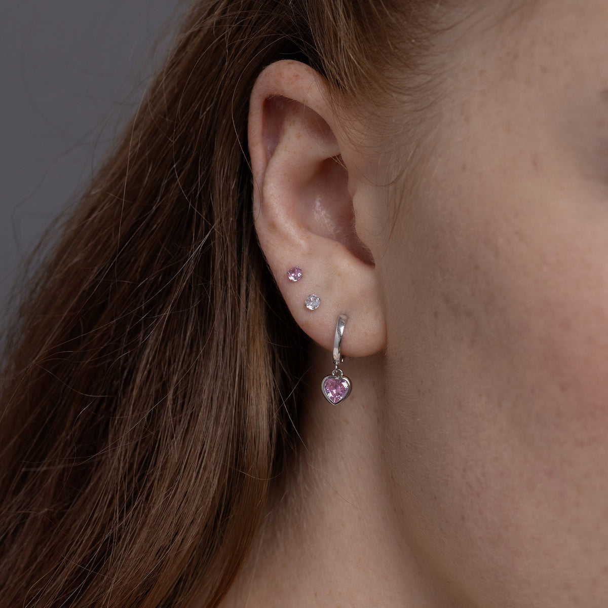 Sterling Silver Tiny CZ Birthstone Stud Earrings,  3mm Birthstone CZ Earrings, Stacking Earrings