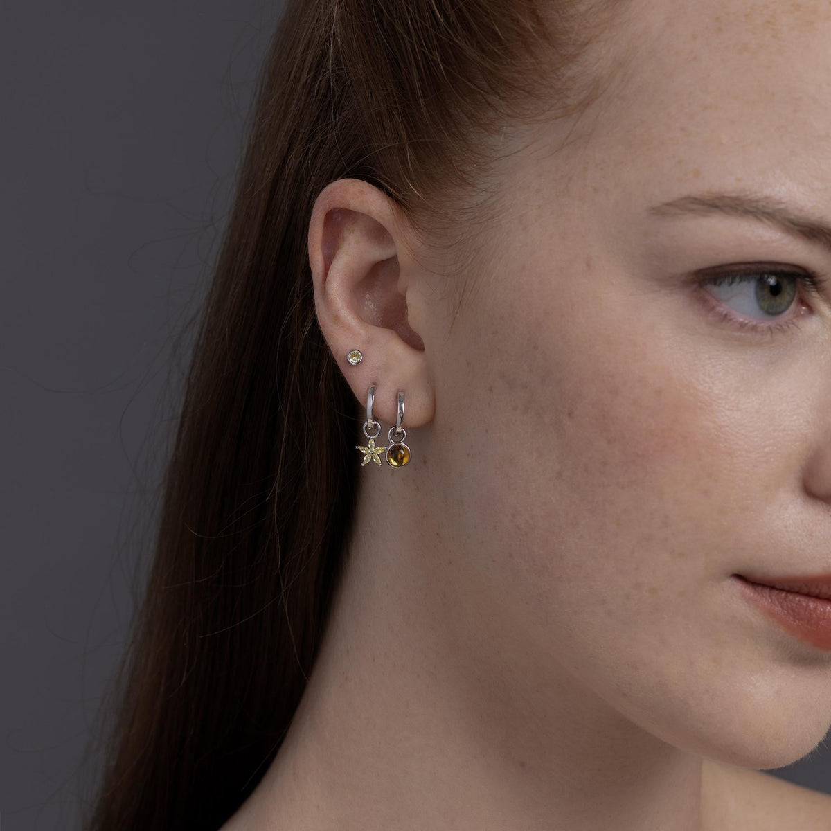 Tiny Birthstone CZ Stud Earrings