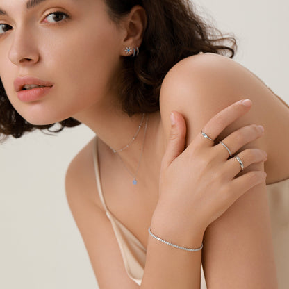 Natural Swiss Blue Topaz Ring in Sterling Silver, Silver or Gold, Natural Blue Topaz Ring, Dainty Gemstone Ring, US 5-8