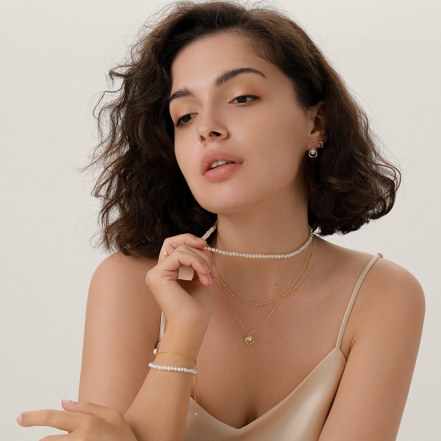 Genuine Freshwater Pearl Necklace in Sterling Silver, Slightly Irregular Shape 4mm Round Fresh Water Pearl Necklace, Men or Women, Unisex