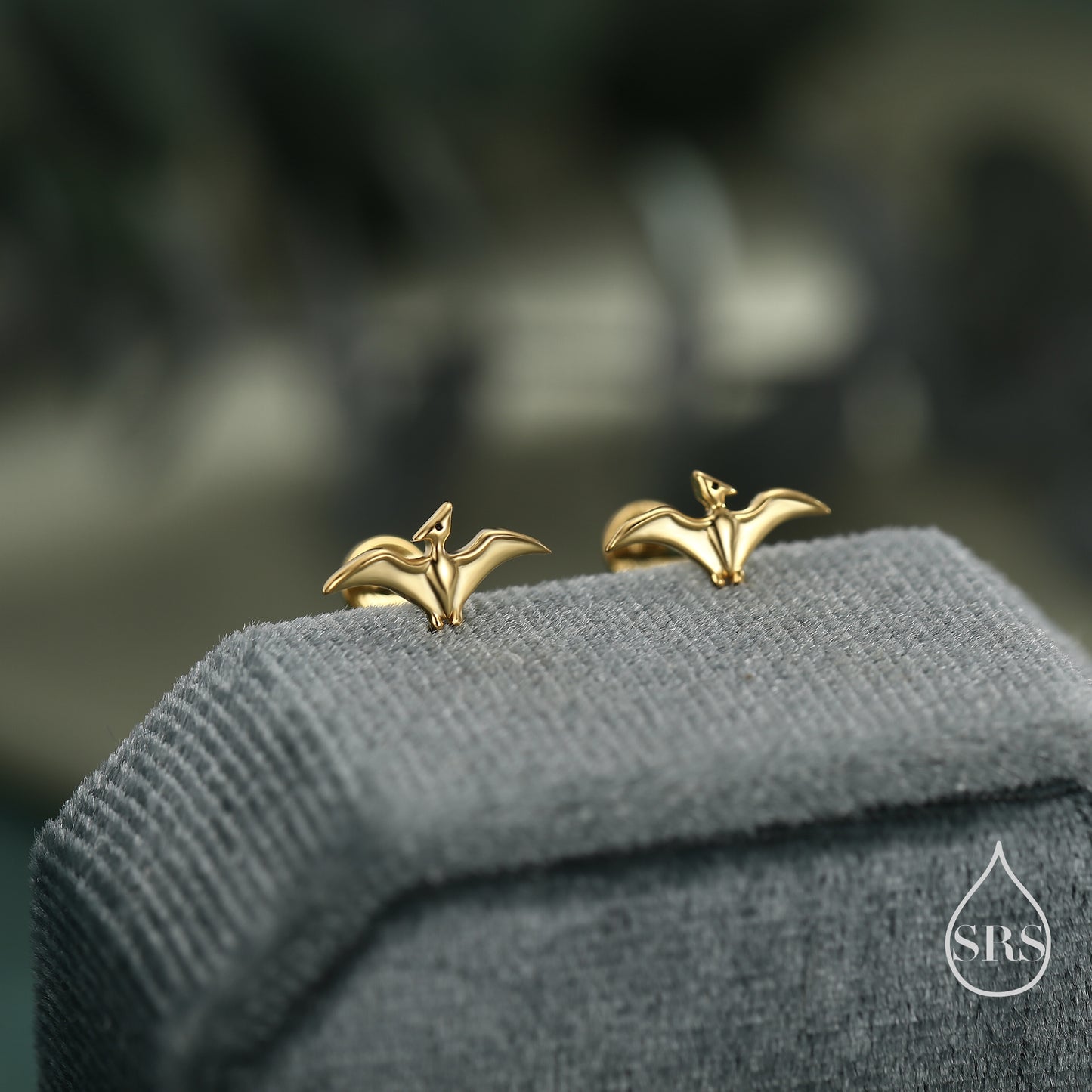 Pterodactyl Studs Pterosaurs Flying Dinosaur Earrings in Sterling Silver - Extra Tiny - Dinosaur Stud - Dino Stud - Cute,  Fun, Whimsical