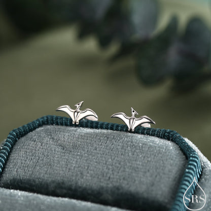 Pterodactyl Studs Pterosaurs Flying Dinosaur Earrings in Sterling Silver - Extra Tiny - Dinosaur Stud - Dino Stud - Cute,  Fun, Whimsical