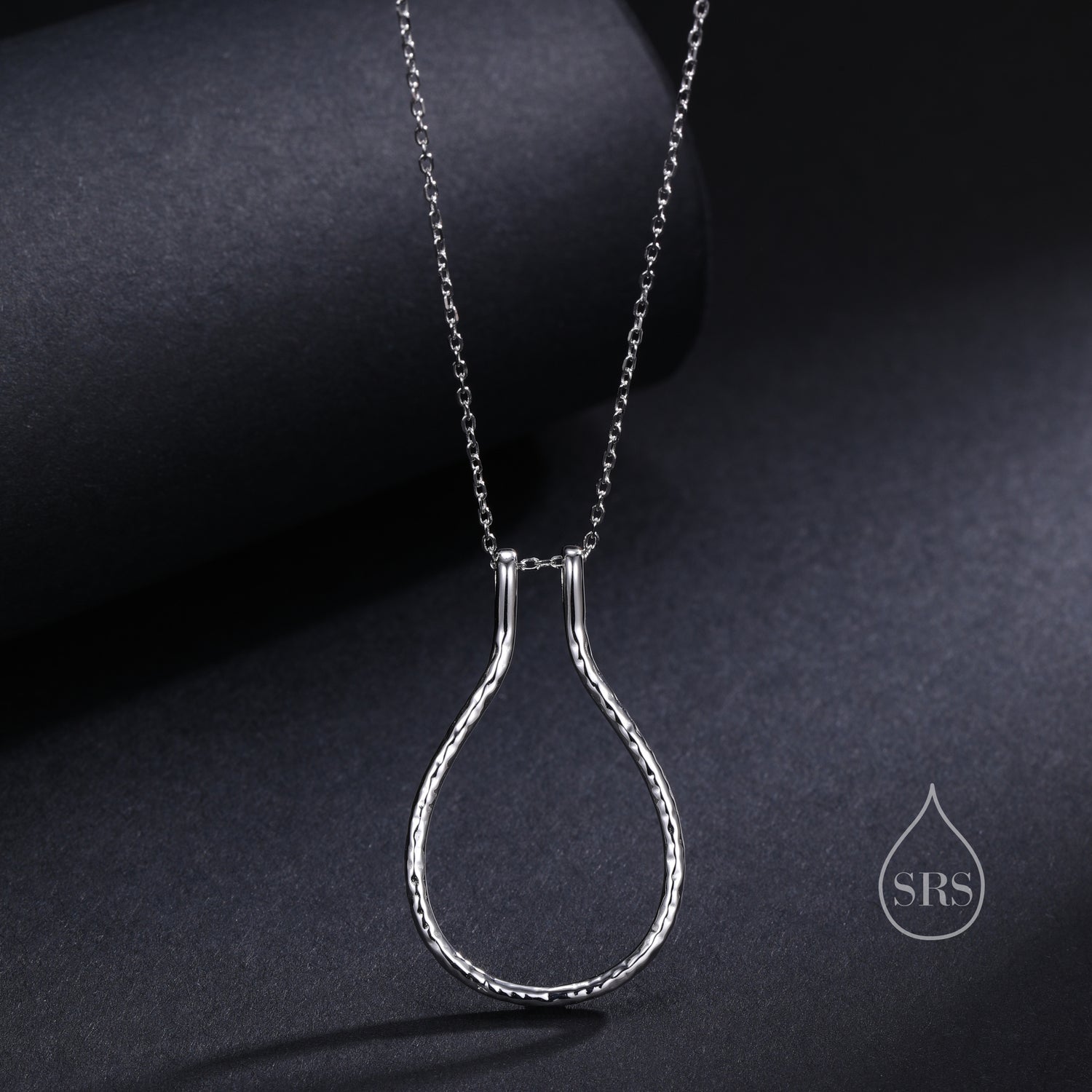 Hammered Teardrop Ring Holder Necklace