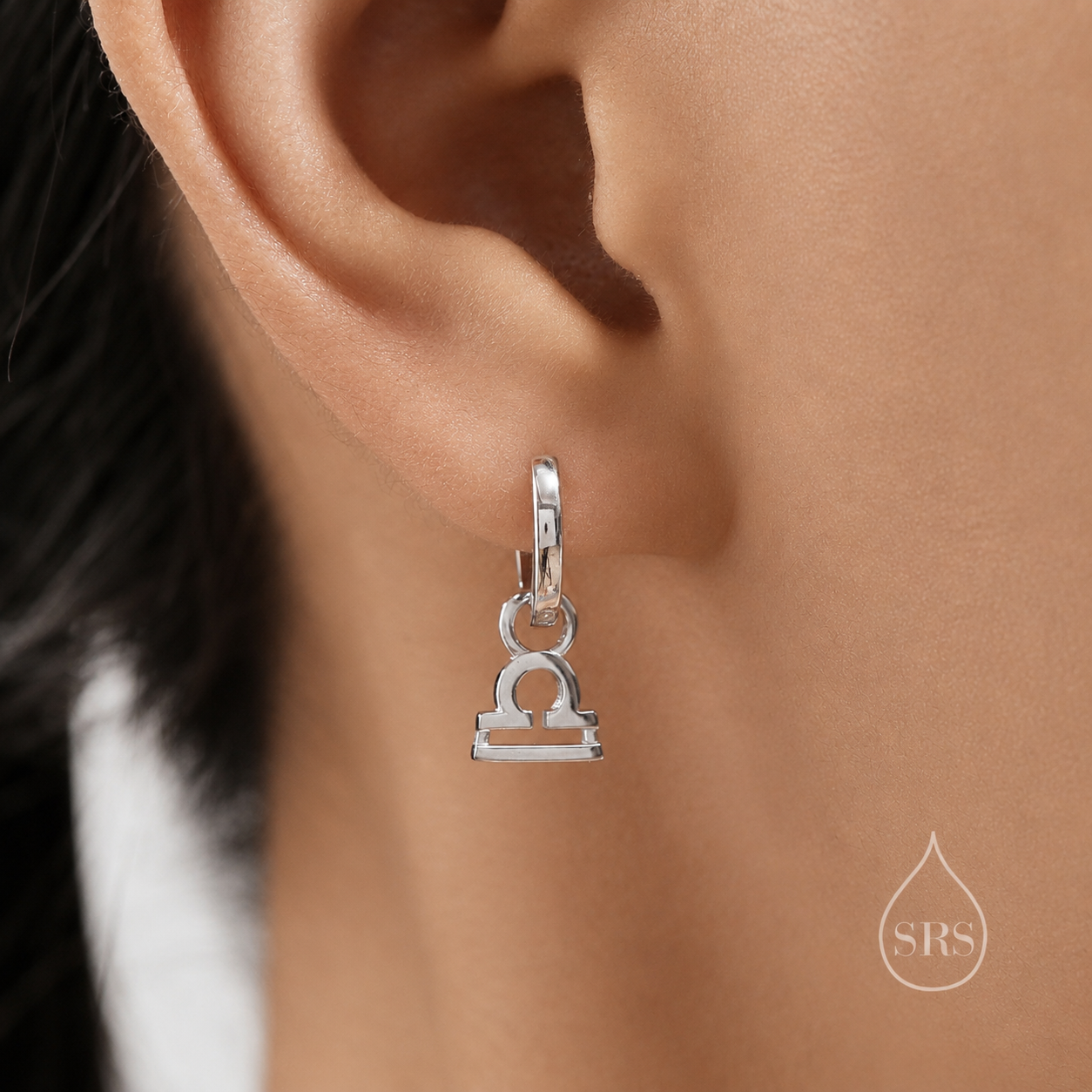 Zodiac Huggie Hoop Earrings Sterling Silver, Silver or Gold or Rose Gold, Horoscope Hoop Earrings, Zodiac Earrings