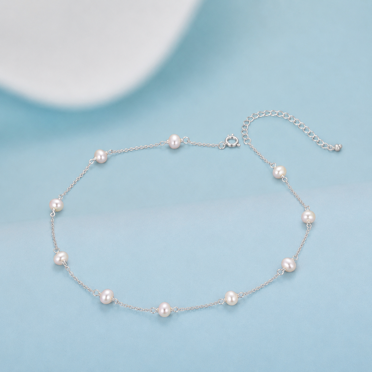 Genuine Pearl Choker Necklace in Sterling Silver, Silver or Gold , Genuine Freshwater Pearls, Pearl Necklace