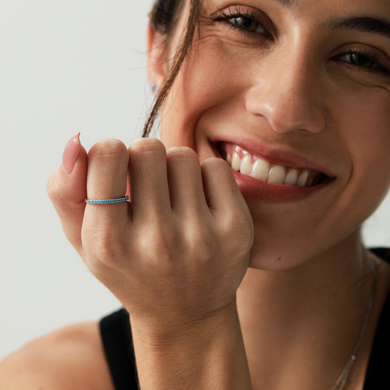 Turquoise Half Eternity Ring